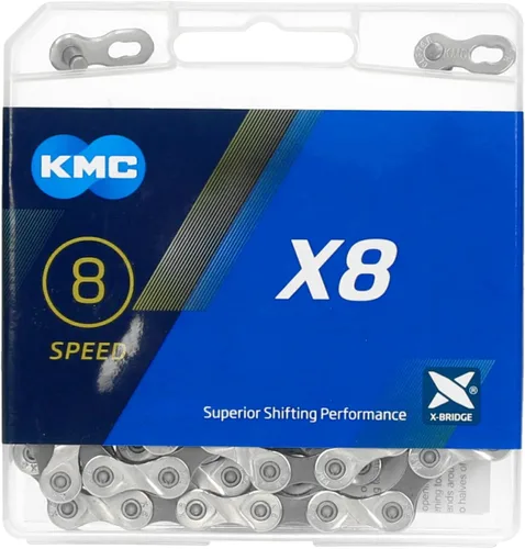 Miniatura 3 de KMC Cadena X8 para hombre plateado