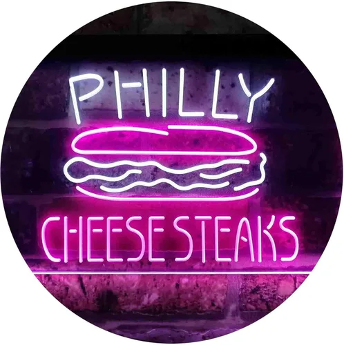 Miniatura 9 de ADVPRO Philly Cheese Steaks Café - Letrero de neón LED de doble color, azul y rojo, 24 x 16 pulgadas st6s64-i3850-br