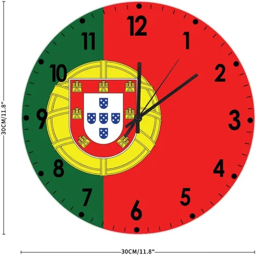 Miniatura 389 de Cheyan Reloj de pared con bandera de Canadá de 12 pulgadas, silencioso, sin tictac, de PVC, funciona con pilas, reloj redondo decorativo, regalo