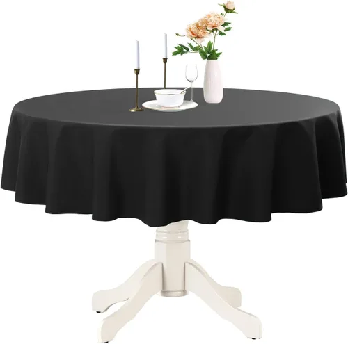 Miniatura 15 de Romanstile Mantel redondo impermeable, resistente a las manchas y sin arrugas, para cocina, comedor, fiesta, boda
