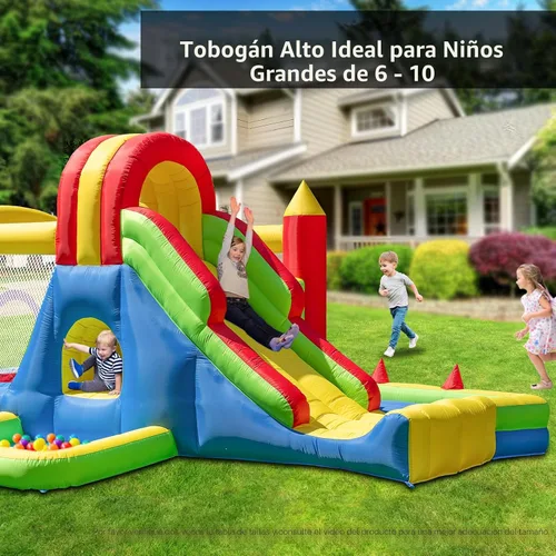 Miniatura 2 de HuaKastro Casa de rebote grande para niños grandes – Parque inflable con tobogán alto, pared de escalada, piscina de agua, pozo de bolas rebotantes