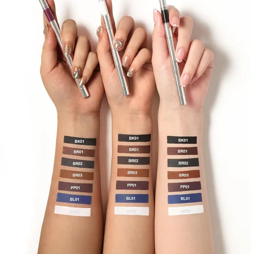 Miniatura 6 de FOCALLURE Lápiz delineador de ojos con sacapuntas incorporado, impermeable, a prueba de manchas, delineador de ojos de gel, retráctil, de larga