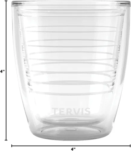 Miniatura 10 de Tervis - Vaso de mesa transparente y colorido de 12 oz fabricado en Estados Unidos con aislamiento de doble pared, taza de viaje que mantiene