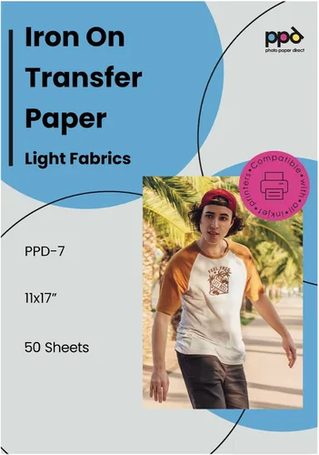 Miniatura 17 de PPD - Papel de transferencia térmica para camisetas de color oscuro para impresora de inyección de tinta, LTR, paquete de 5 hojas de 8.5 x 11