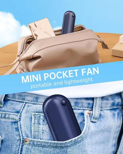 Miniatura 5 de Mini Ventilador de Mano, Ventilador de Mano Portátil con USB Recargable, Batería Operada de 2000 mAh, 3 Velocidades Ajustables, Pequeño Ventilador