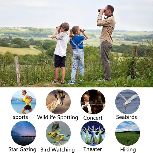 Miniatura 6 de POLDR 8x21 Binoculares pequeños, compactos y ligeros para adultos y niños, para observación de aves, viajes y turismo. Binoculares mini de bolsillo