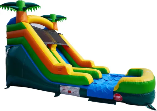 Miniatura 5 de Casa de rebote de tobogán acuático semicomercial para niños grandes, piscina grande y poco profunda, juego acuático al aire libre