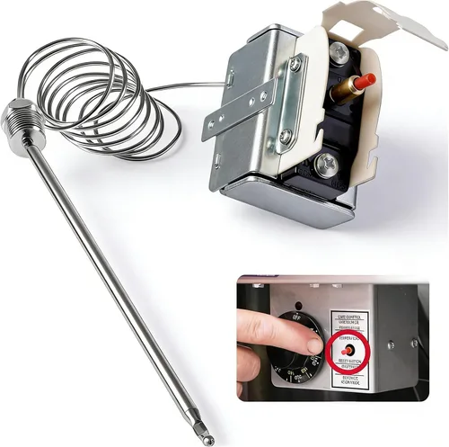 Termostato de interruptor de límite alto PP10084 para freidora Pitco, rosca MPT de 1/4", termostato de seguridad de límite alto de 450°F/449.6 °F,