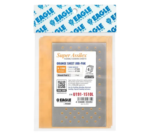 Miniatura 21 de Super Assilex Hojas de Lijado Flexibles Job-PAK, Lime K-1000, U191-2507, 4 Hojas + 1 Almohadilla de Mano M para Medias Hojas K-1000 Lima