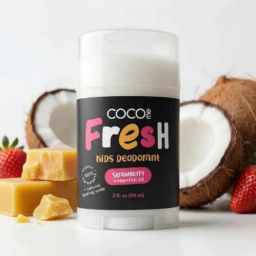 Miniatura 9 de CoCo Me Desodorante para niños sin aluminio con aroma a coco, desodorante orgánico y natural para niños, niños y niñas, desodorante hidratante suave