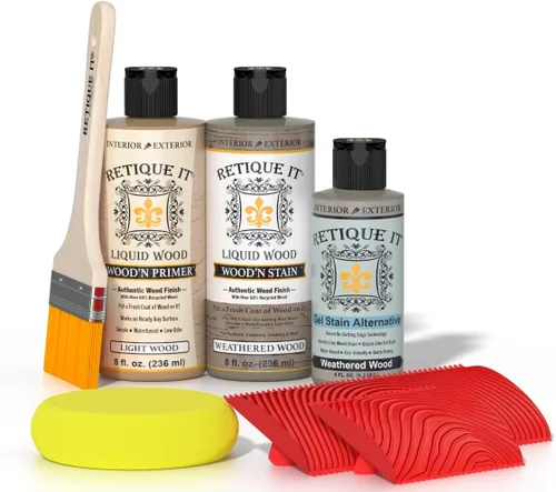 Miniatura 69 de Retique It Kit multiusos con acabado de madera - GO Beyond de madera falsa con imprimación a base de madera líquida pintable y tinte de gel - 60