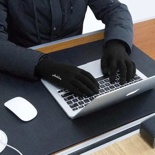 Miniatura 5 de Achiou Guantes de invierno para hombres y mujeres, guantes para pantalla táctil, gel de silicona antideslizante grueso mejorado, forro térmico