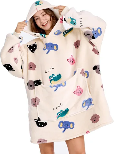Miniatura 25 de Aemilas Wearable Blanket Hoodie - Warm Sherpa Blanket Sweatshirt as Gifts for Adult Women Mom Men, One Size Fits All