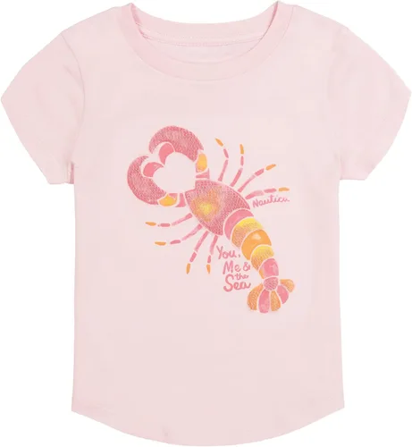 Nautica Camiseta de manga corta para niña con diseño de lentejuelas abatibles, camiseta de algodón con interior sin etiqueta