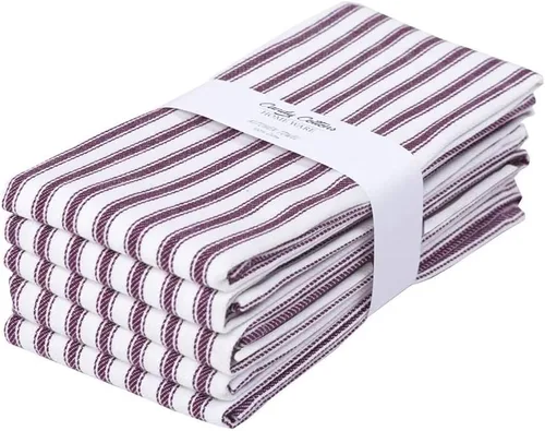 Miniatura 11 de Toallas de Cocina a Rayas Decorativas 18x28 pulgadas Toallas de Té de Algodón para Platos Bordado Bohemio Juego de Regalo Festivo de 6 Toallas