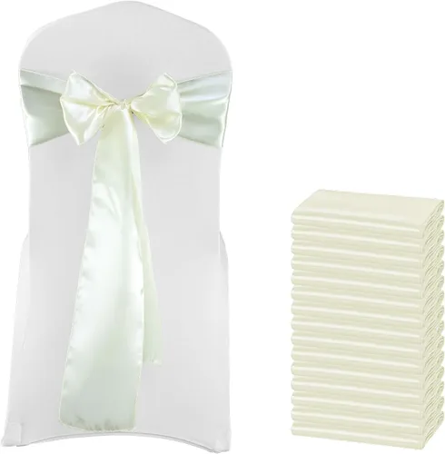 Miniatura 48 de MDS Bandas de Satén para Sillas, Paquete de 50, 7"x108" Cada Una, Lazos Decorativos de Cinta para Respaldos de Sillas para Fiestas de Navidad, Cena