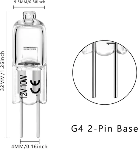 Miniatura 3 de Bombilla halógena G4 T3 de 10 W, 140 lm, G4 bi-pin AC/DC12 voltios para luz de disco debajo del gabinete, candelabros, iluminación de pista, 10 W
