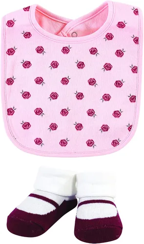 Miniatura 181 de Hudson Baby Conjunto de babero y calcetines unisex de algodón para bebé