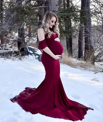 Miniatura 3 de Saslax - Vestido de maternidad sin mangas, ajustado al hombro, sin mangas, para fotografía