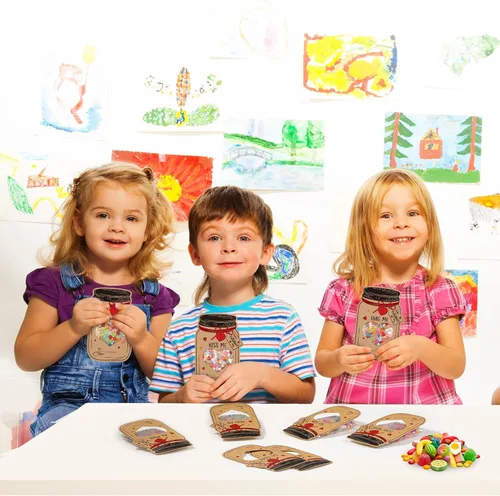 Miniatura 7 de Paquete de 40 tarjetas de San Valentín para niños, tarros de tarjetas de San Valentín para niños, regalos únicos de San Valentín para niños y niñas