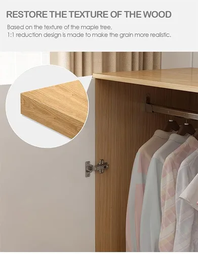 Miniatura 6 de Sevalo Papel de contacto de madera para despegar y pegar, papel tapiz de grano de madera claro para armarios y cajones, papel tapiz autoadhesivo
