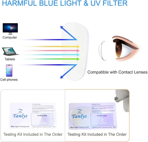 Miniatura 2 de Paquete de 2 lentes de bloqueo de luz azul para fatiga ocular en la computadora [ojo seco y ojo agrio], anti UV que reduce el dolor de cabeza