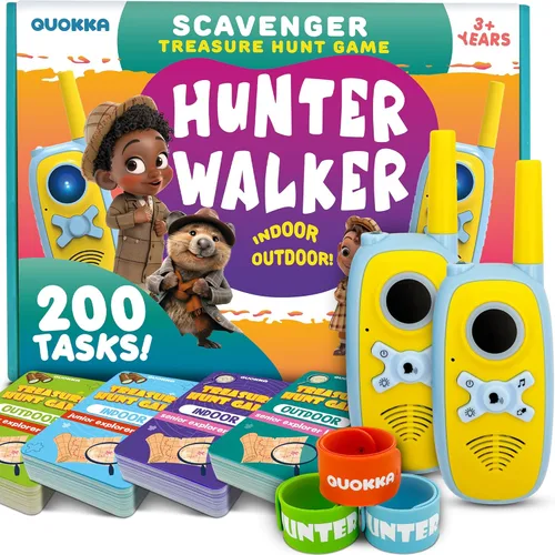 QUOKKA Búsqueda del tesoro para niños de 4 a 8 años – Juegos de caza del tesoro al aire libre para niños de 8 a 12 años – 2 Walkie Talkies 2 bolsas