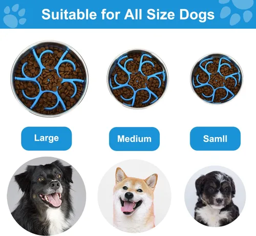 Miniatura 4 de Anipaw Cuencos Comederos Lentos para Perros de Silicona en Espiral Inserto de Comedero para Alimentos para Mascotas para Reducir la Velocidad