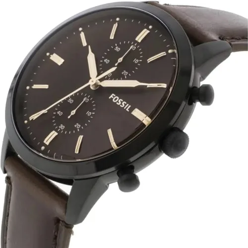 Miniatura 5 de Fossil Townsman - Reloj cronógrafo de cuarzo casual de acero inoxidable y cuero para hombre
