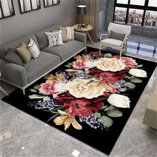Miniatura 35 de Tapete redondo de mármol verde esmeralda, lavable, pequeño círculo, para dormitorio, sala de estar, alfombra moderna abstracta circular, 2 pies