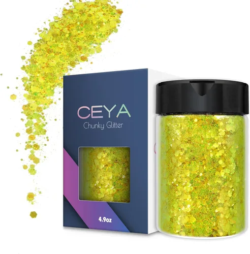 Miniatura 14 de Ceya Polvo de purpurina blanca ultra fina de 3.5 onzas/3.53 oz de ópalo mágico iridiscente para manualidades de 1/128 pulgadas, 0.008 pulgadas