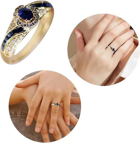 Miniatura 4 de Alianzas de compromiso de boda para mujer, anillo de aleación para hombre, regalo de cumpleaños de Navidad
