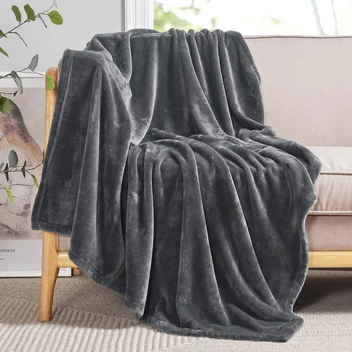 Miniatura 24 de RYB HOME Ropa de Cama Manta de Franela Tamaño Throw Todas las Estaciones Manta Ligera de Microfibra Suave que Ajusta Cubierta de Cama Colcha Crema
