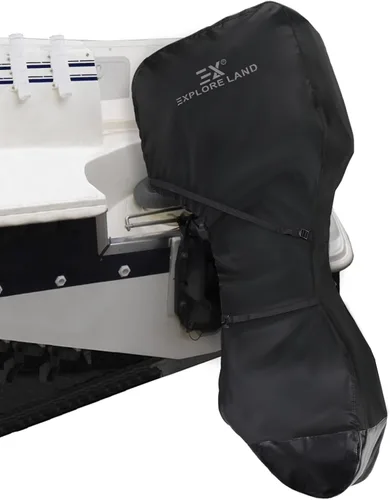 Explore Land Cubierta Completa para Motor Fuera de Borda Resistente a la Decoloración - Impermeable Mejorada Fuerte 600D Cubiertas de Motor de Barco