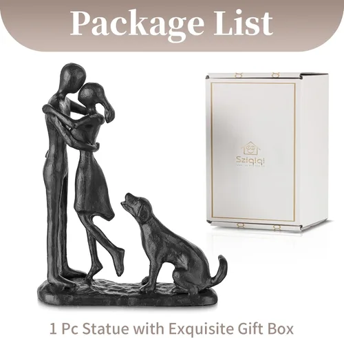 Miniatura 8 de Sziqiqi Regalos de hierro de aniversario para ella, escultura de amor para pareja, regalo de hierro para pareja, novia, esposa, él, estatua negra