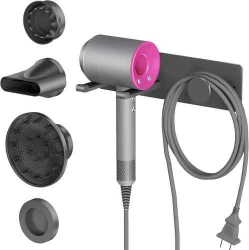 Miniatura 10 de XIGOO Soporte Autoadhesivo para Secador de Pelo Montado en Pared - Organizador de Estante Adhesivo para Secador de Pelo de Baño Compatible con Negro