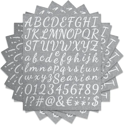 Miniatura 9 de 10 hojas de 840 piezas de vinilo negro autoadhesivas de letras del alfabeto, calcomanías de letras de números para buzón al aire libre, letras negro