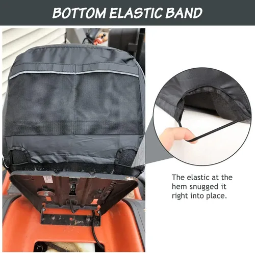 Miniatura 5 de HOMEYA Funda de asiento para cortacésped, resistente al agua, 600D, Oxford, con relleno y bolsillos traseros, para asientos de 16.5 pulgadas