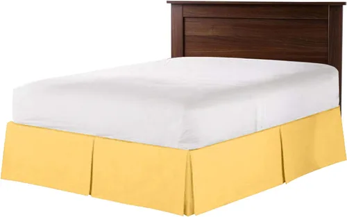 Miniatura 3 de Falda de cama plisada tipo caja de algodón 100% con 800 hilos - Volante plisado de lujo contra el polvo, falda de cama moderna de calidad hotelera