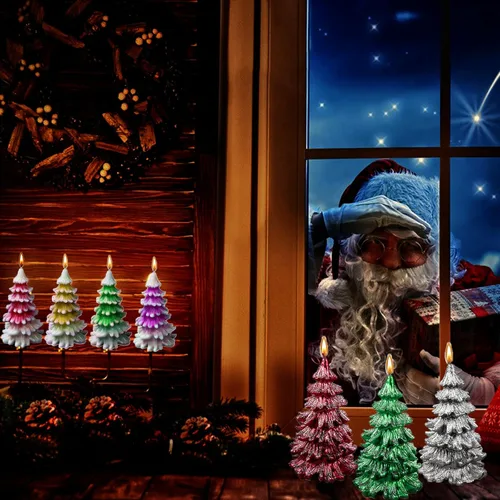 Miniatura 7 de Molde de Árbol de Navidad para Velas, Molde de Árbol de Pino 3D de Silicona para Hacer Velas Aromaterapia Cera Resina Epoxy para Jabón Fiesta de 02