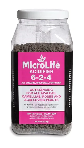 MicroLife Acidificador (6-2-4) Fertilizante orgánico granular de grado profesional (para plantas amantes del ácido) rosas, arándanos, azaleas,
