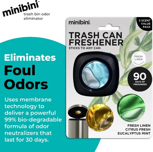 Miniatura 2 de Minibini Desodorante y Eliminador de Olores para Bote de Basura, Ambientador para Bote de Basura y Control de Olores Hasta 90 Días, Dispositivo Más
