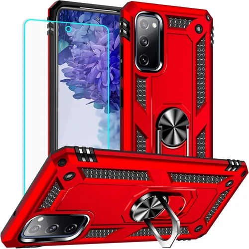 Miniatura 17 de Yiakeng Funda para Samsung Galaxy S20 FE, funda Galaxy S20 FE 5G con protector de pantalla HD, fundas protectoras de grado militar con anillo