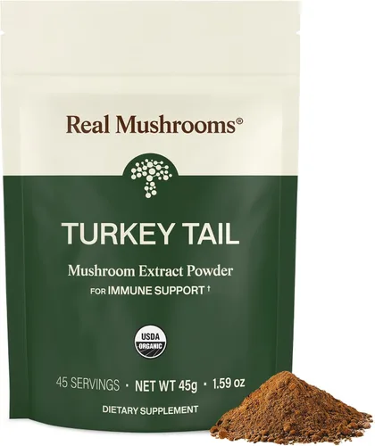 Real Mushrooms Polvo de seta cola de pavo – Extracto de seta orgánico para el bienestar diario, armonía intestinal y apoyo energético con beta
