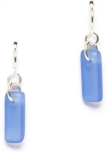 Miniatura 9 de Pendientes de cristal de mar Murmur - Pendientes de cristal de playa de alambre francés de ley para mujer de EcoSeaCo, utilizando
