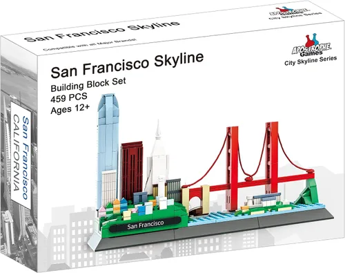 Miniatura 3 de Apostrophe Games Juego de bloques de construcción de San Francisco Skyline (459 piezas) con puente Golden Gate y más - Modelo de arquitectura
