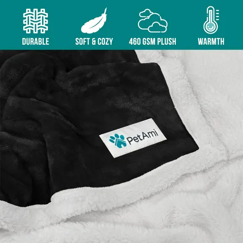 Miniatura 8 de PetAmi Manta para perros pequeños y medianos, manta de cama para mascotas, gatos, cachorros, gatitos, funda de vellón para muebles, protector