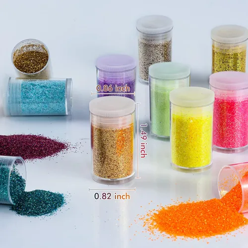 Miniatura 3 de Juego de 36 colores surtidos con purpurina ultrafina, polvo holográfico con purpurina para vasos, slime, resina epoxi, artes y manualidades