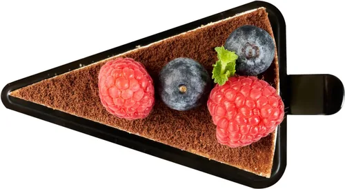 Miniatura 15 de Restaurantware Tablas para pasteles de 4.5 x 3 pulgadas, 100 bandejas triangulares de postre, ligeras con asa, tableros de repostería de plástico