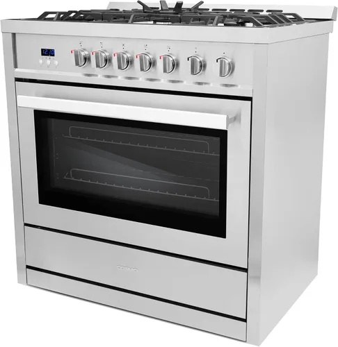 Miniatura 8 de Gama de gas COSMO COS-965AGC de 36 pulgadas con parrilla de 5 quemadores, horno de convección rápida de 3.8 pies cúbicos con cinco funciones